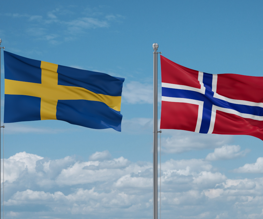 flaga Szwecji i Norwegii